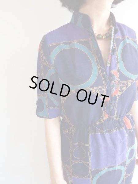 画像3: ★レトロモダンなカッコいい鳥さん柄ワンピ (3)