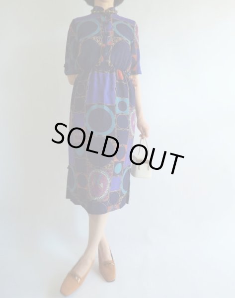 画像2: ★レトロモダンなカッコいい鳥さん柄ワンピ (2)