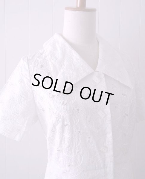 画像4: お仕立て！ホワイト♪葉っぱのレースワンピース (4)