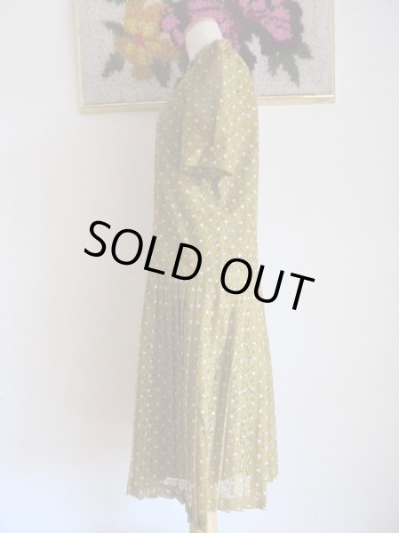画像7: お花のレース生地*山吹色の水玉ワンピ (7)
