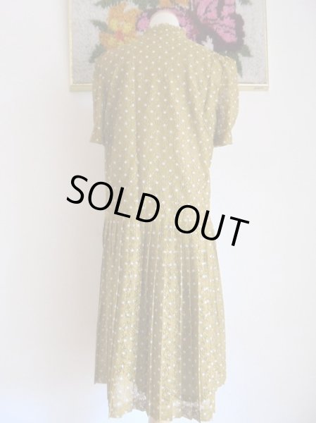 画像9: お花のレース生地*山吹色の水玉ワンピ (9)