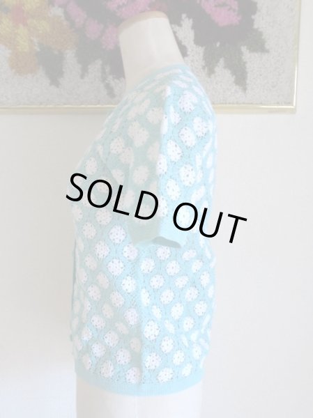 画像6: 超美品*パステルグリーンのレースカーディガン (6)