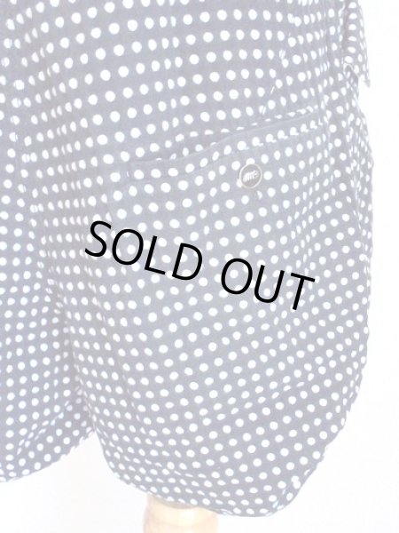 画像7: 濃紺×白水玉のレトロなサロペット (7)