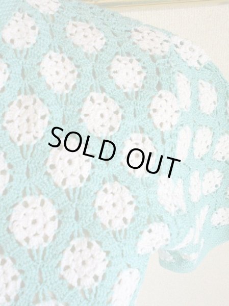 画像4: 超美品*パステルグリーンのレースカーディガン (4)