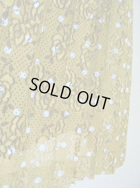 画像6: お花のレース生地*山吹色の水玉ワンピ (6)