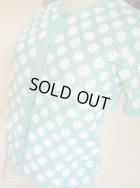 画像5: 超美品*パステルグリーンのレースカーディガン (5)