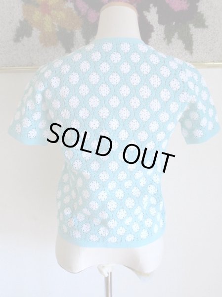 画像7: 超美品*パステルグリーンのレースカーディガン (7)