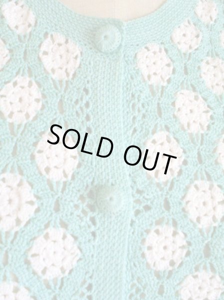 画像3: 超美品*パステルグリーンのレースカーディガン (3)