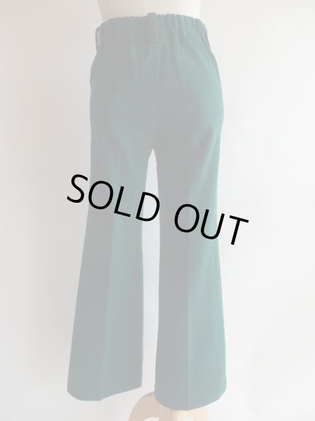 画像5: グリーン色お花刺繍入りレトロパンツ (5)