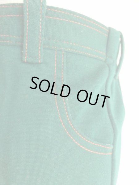 画像8: グリーン色お花刺繍入りレトロパンツ (8)