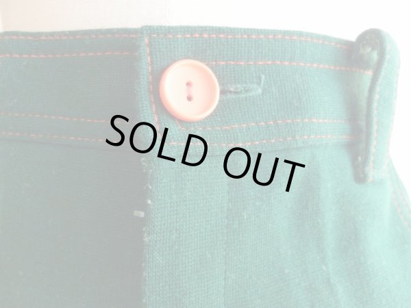 画像12: グリーン色お花刺繍入りレトロパンツ (12)