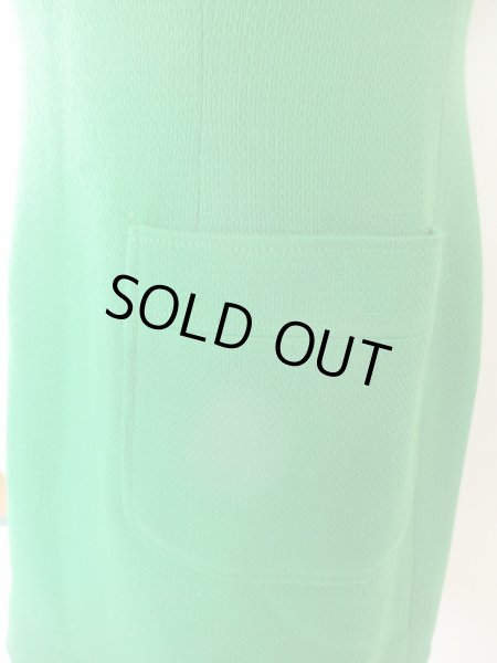 画像5: クレイサス*グリーン色お花ボタンのコート&ワンピセット (5)