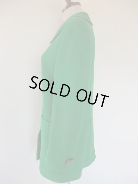 画像14: クレイサス*グリーン色お花ボタンのコート&ワンピセット (14)