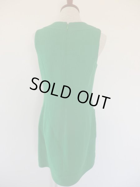 画像8: クレイサス*グリーン色お花ボタンのコート&ワンピセット (8)