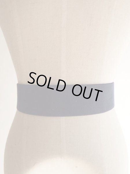 画像5: ネイビー素材のレトロスクエアーバックルベルト (5)