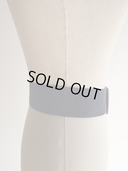 画像4: ネイビー素材のレトロスクエアーバックルベルト (4)