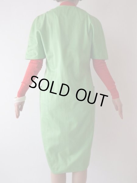 画像7: Italy製*鮮やかピスタチオグリーンのワンピ【送料無料】 (7)