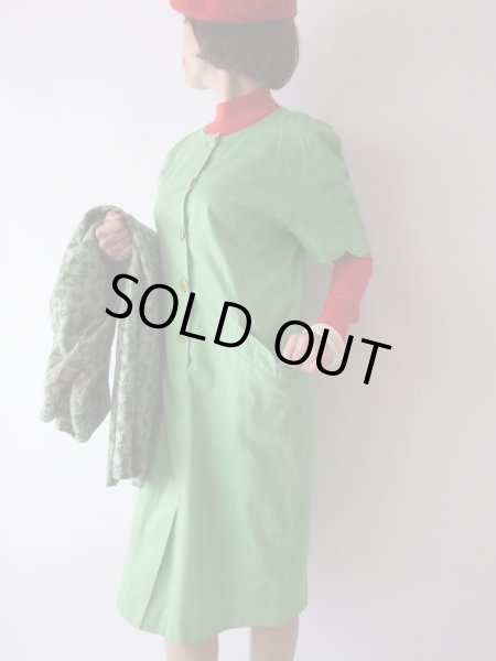 画像3: Italy製*鮮やかピスタチオグリーンのワンピ【送料無料】 (3)