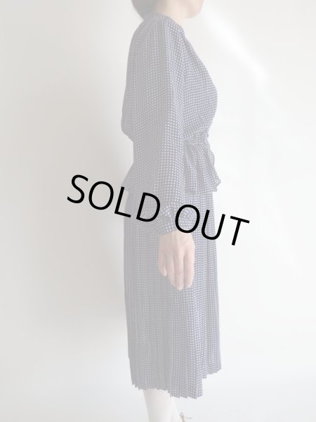 画像5: 未使用*ネイビー色ギンガムチェック柄のセットアップ【送料無料】 (5)