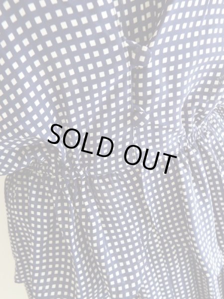 画像9: 未使用*ネイビー色ギンガムチェック柄のセットアップ【送料無料】 (9)