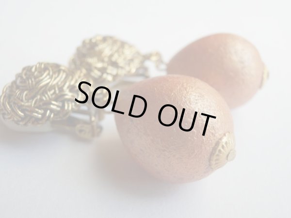 画像4: 未使用★USA*オレンジパールのゆらりんイヤリング (4)