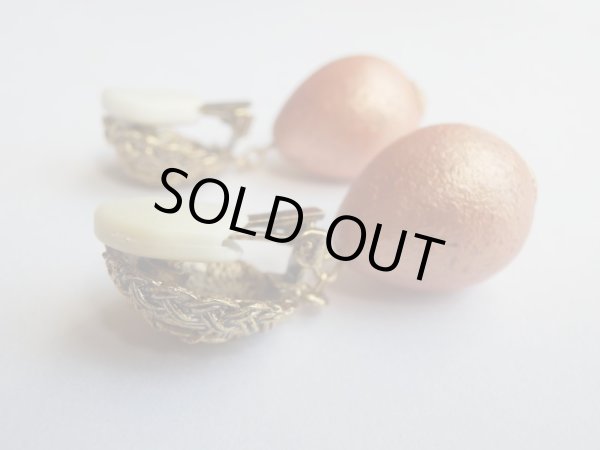 画像9: 未使用★USA*オレンジパールのゆらりんイヤリング (9)