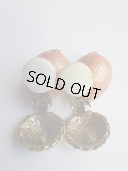 画像8: 未使用★USA*オレンジパールのゆらりんイヤリング (8)