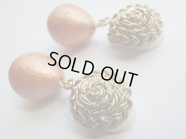 画像3: 未使用★USA*オレンジパールのゆらりんイヤリング (3)