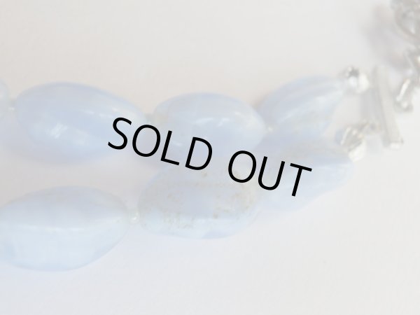 画像6: JAPAN*ブルーアッシュ色の2連ビーズネックレス (6)