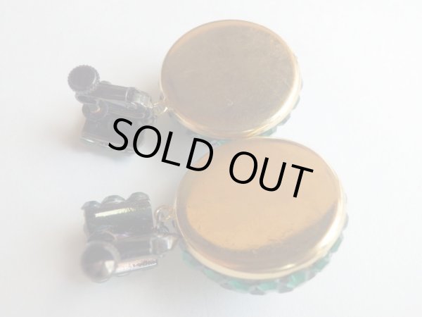 画像8: 未使用★USA*キラキラグリーンのドーム型イヤリング (8)