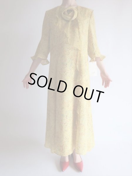 画像5: 未使用*大人イエローのフリル付きロング丈ワンピ【送料無料】 (5)