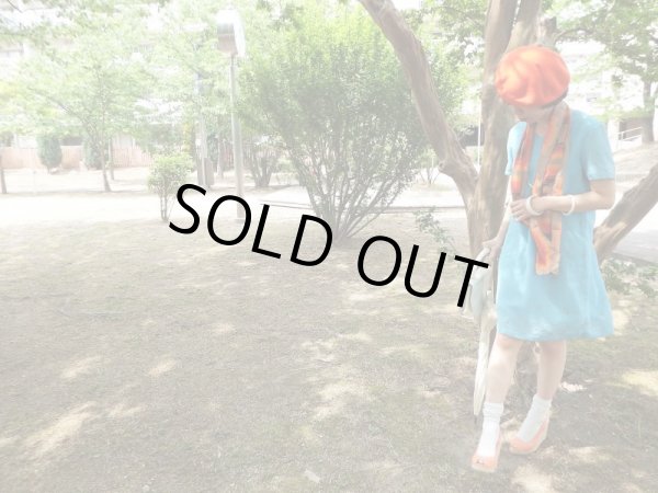 画像3: お仕立て品*お花刺繍のキレイな水色ワンピ【送料無料】 (3)