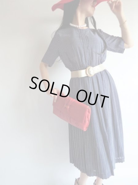 画像2: 未使用*ネイビー色ギンガムチェック柄のセットアップ【送料無料】 (2)