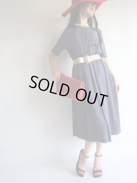 画像3: 未使用*ネイビー色ギンガムチェック柄のセットアップ【送料無料】 (3)