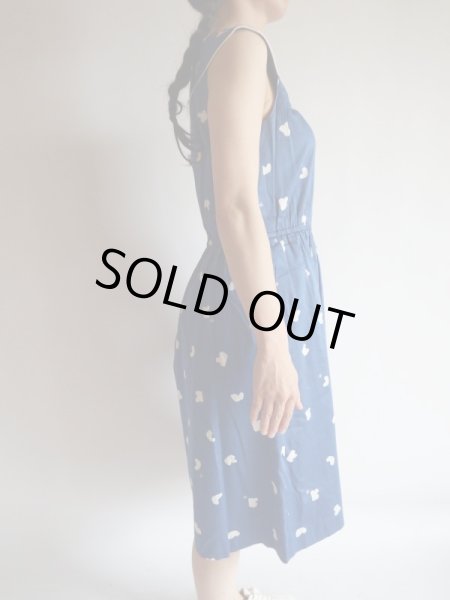 画像5: クレージュ*ラウンドネックのブルー色ワンピ【送料無料】 (5)