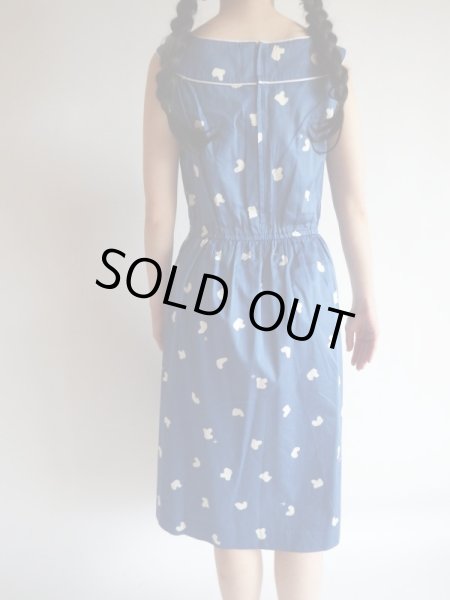 画像6: クレージュ*ラウンドネックのブルー色ワンピ【送料無料】 (6)