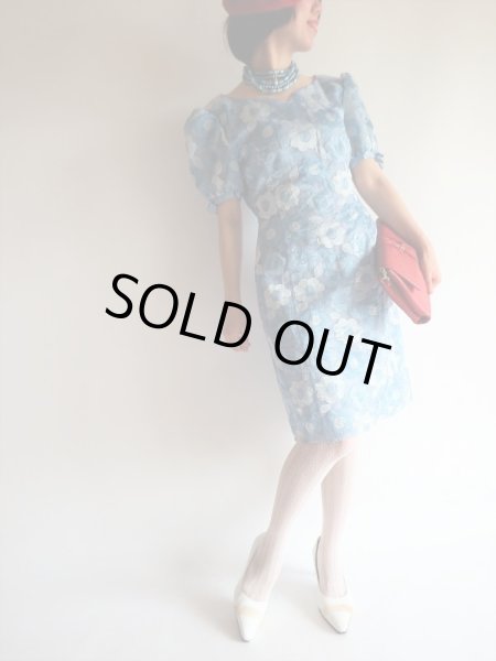 画像2: ハナエモリ*極上の可愛さ*水色花ワンピ【送料無料】 (2)