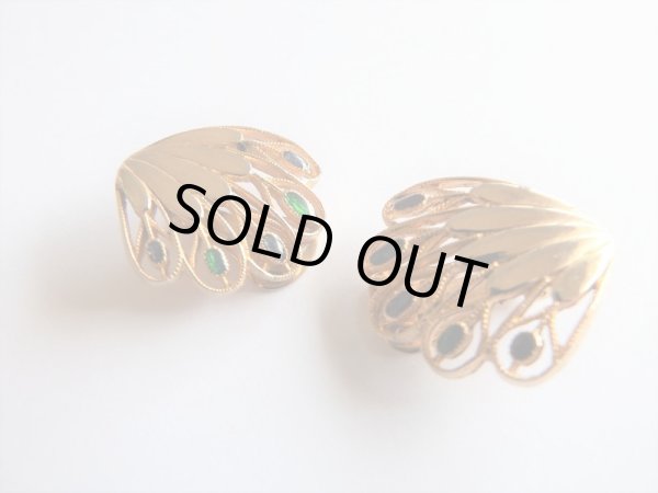 画像3: 孔雀の羽根のようなイヤリング (3)