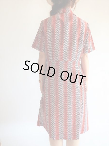画像5: Dead stock*13号sizeレトロな変形ボーダーワンピース (5)