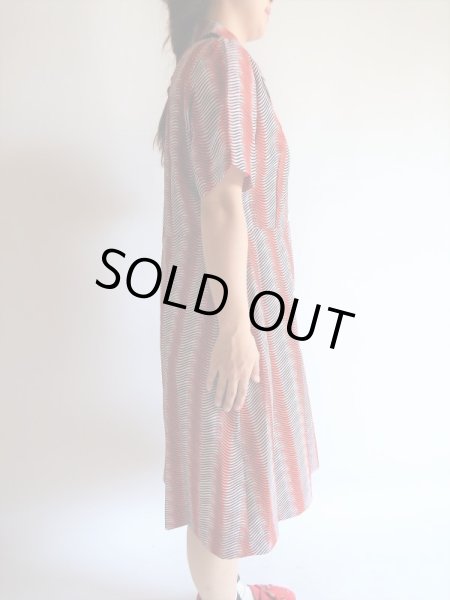 画像4: Dead stock*13号sizeレトロな変形ボーダーワンピース (4)