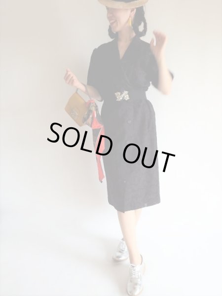 画像2: KEIZO AYATA*プレタポルテ黒色コットンワンピ【送料無料】 (2)