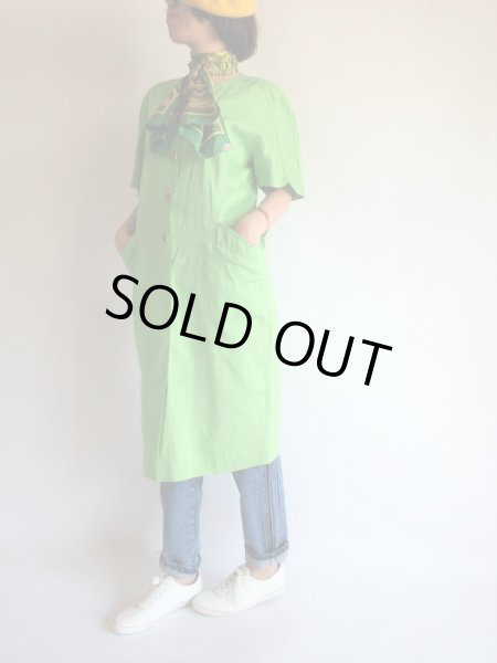 画像2: Italy製*鮮やかピスタチオグリーンのワンピ【送料無料】 (2)