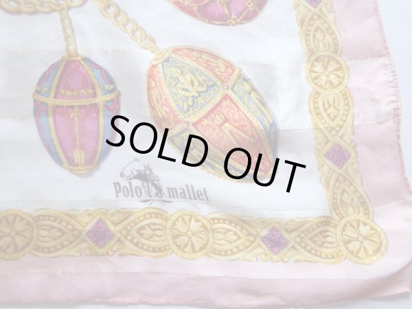 画像2: Polo　mallet*ピンク色きらびやかな大判スカーフ (2)