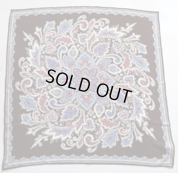 画像4: ダークブラウン色のペーズリー柄スカーフベルト (4)