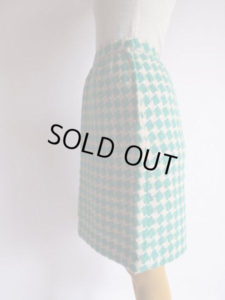 画像6: Houndstooth Check Skirt/Emerald Green (6)