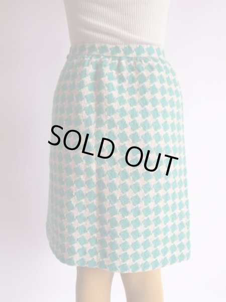 画像7: Houndstooth Check Skirt/Emerald Green (7)