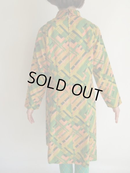 画像6: グリーン系ペイントチェック柄ワンピ【送料無料】 (6)