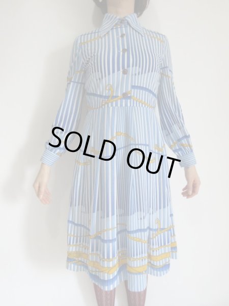 画像3: 黄色いベルト柄のワンピース (3)