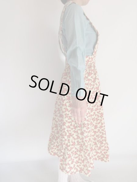 画像6: 夢見る花柄ベロア系エプロンワンピース (6)