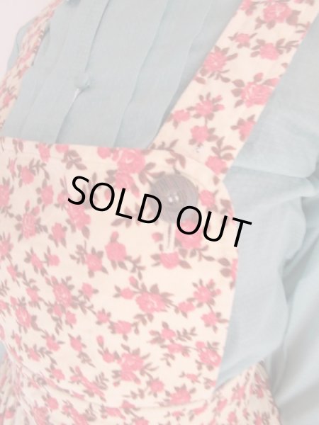 画像9: 夢見る花柄ベロア系エプロンワンピース (9)